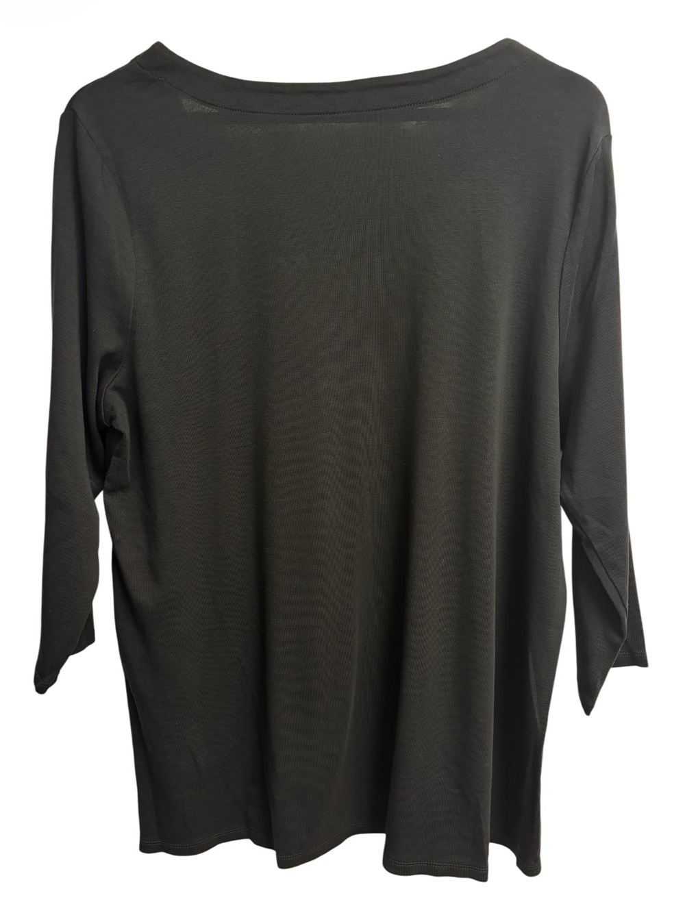 J.Jill | Black Pima Cotton 3/4 Sleeve V-Neck Top | Relaxed Fit | Large - Picture 7 of 7
